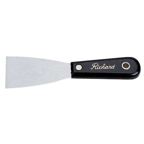 Richard Flexible Putty Knife - Black - 2-in W High Carbon Steel Blade - Polypropylene Handle