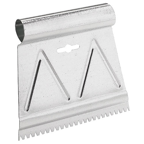 Richard V-Teeth Adhesive Spreader - Cold Rolled Steel - Silver - 6-in W x 3/16-in Teeth