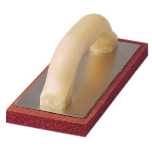Richard Rubber Sponge Cement Float - Wooden Handle - Red - 9-in L x 4-in W x 7/16-in H