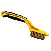 Minibrosse de fils métalliques Richard, poils en laiton, manche de plastique, 2 1/4 po L. x 1 1/8 po l.