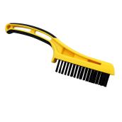 Brosse de métal Richard, poils en acier flexible, poignée surmoulée, 4 3/4 po L. x 3/4 po l.