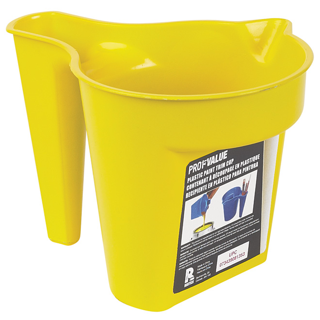 Pot à peinture pour moulures Richard, plastique, jaune, capacité de 650 ml