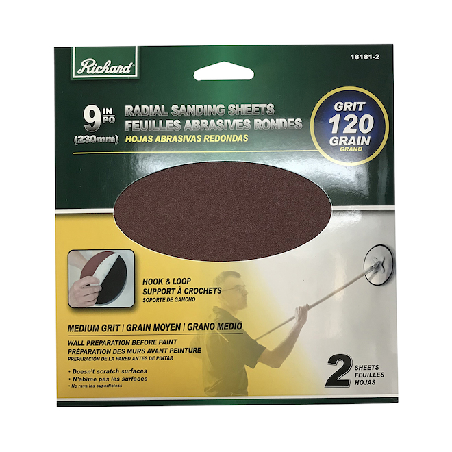 A. Richard Tools 2-Pack 9-in 120 Grit Radial Sanding Sheets