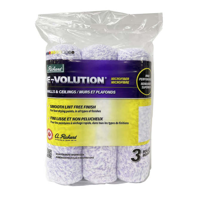 Richard Tools E-Volution 3-Pack 9 1/2 x 1/2-in Microfiber Roller Cover
