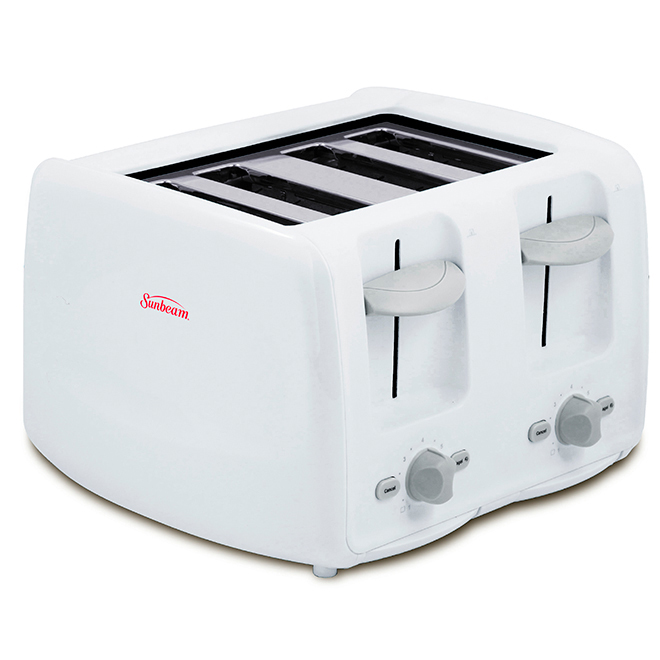 Sunbeam 4-Slice Toaster with Retractable Cord - White