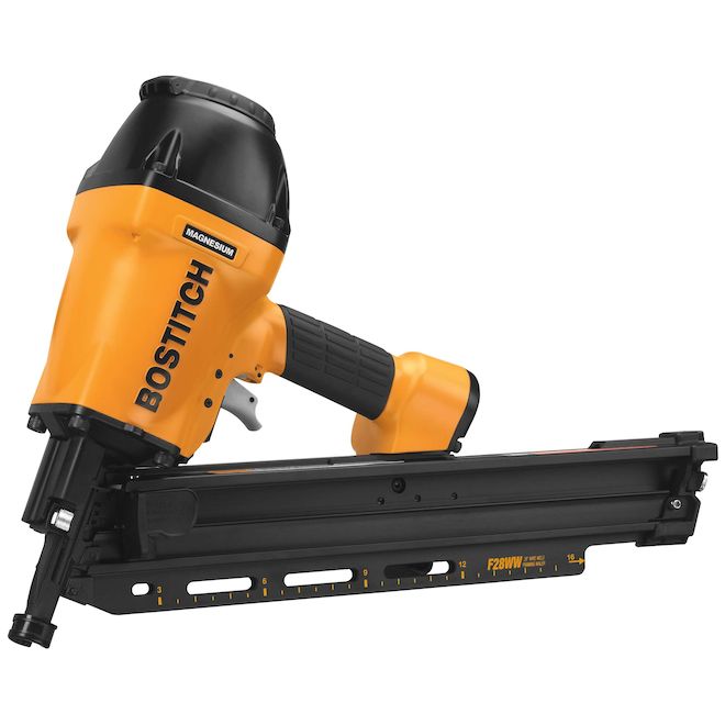 Bostitch 28° Industrial Framing Nailer - Push-Button Depth Adjustment - 16-in Layout Indicator - Lightweight