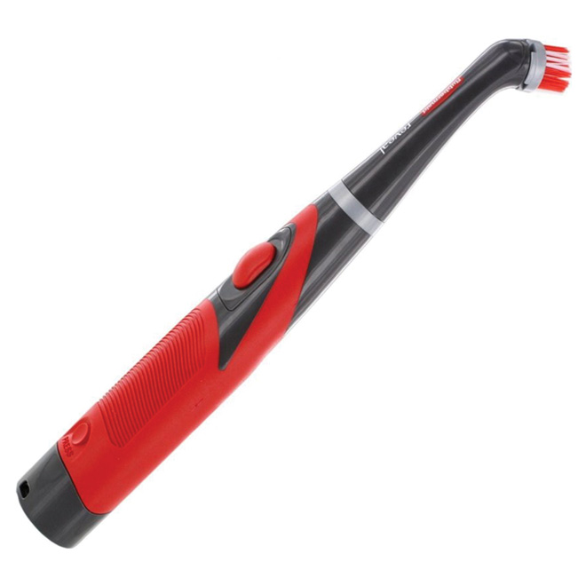 Rubbermaid Reveal Power Scrubber - Black and Red - Poly Fibre Bristles - Ergonomic Grip