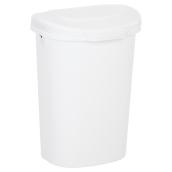 Plastic Spring-Top Waste Basket - 49 L - White