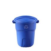 Rubbermaid Outdoor Recycling Bin - 32-gal - Plastic - Blue