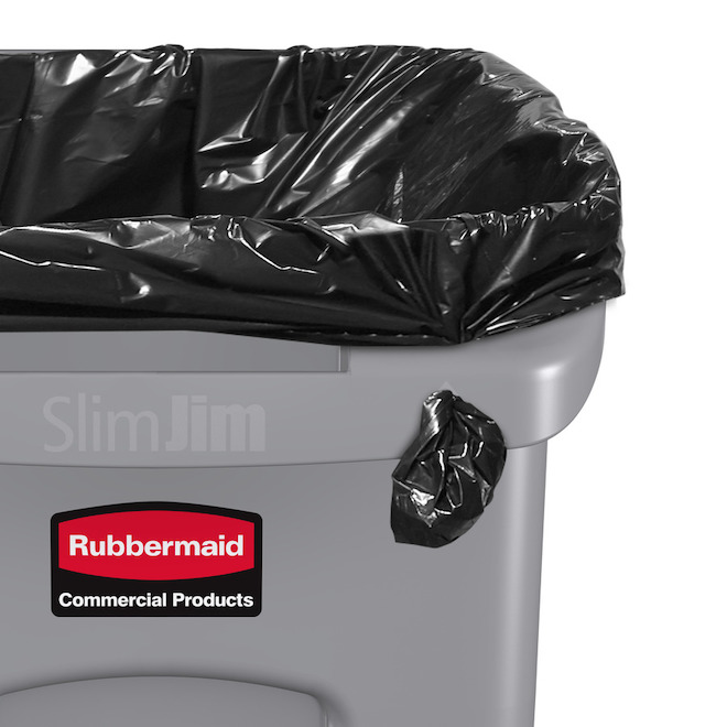 Poubelle Slim Jim par Rubbermaid Commercial, 23 gal., plastique, gris