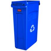 Bac de recyclage Slim Jim par Rubbermaid Commercial, 23 gal., plastique, bleu