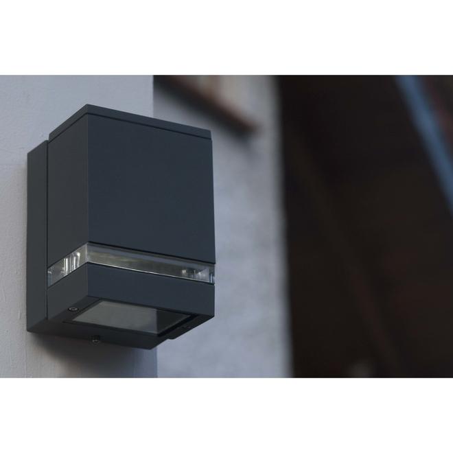 Focus 1-Pack 5.91-in H - Black Hardwired GU10 pin base Outdoor Wall Light