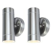 Globe Electric 2-Pack 6.6-in H - Stainless Steel Hardwired GU10 pin base Outdoor Wall Light