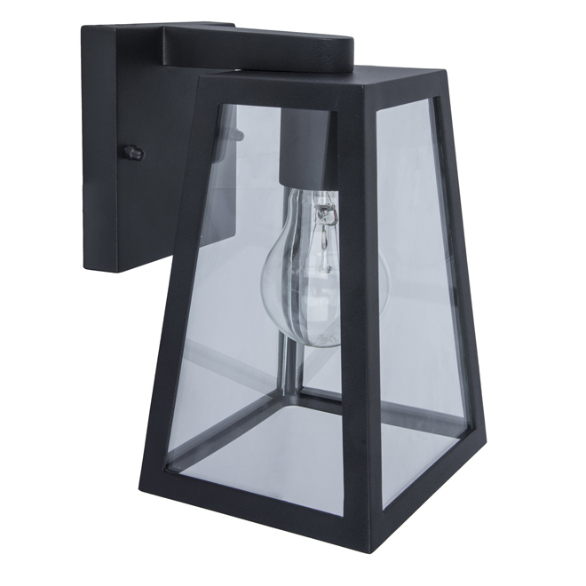 Trapezoid by Project Source 2-Pack 8.5-in H - Black - Hardwired Medium base (E-26) Outdoor Wall Light