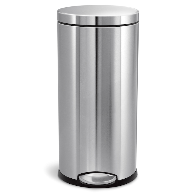 Poubelle à pédale Simplehuman en acier inoxydable, 30 L