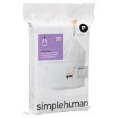 Plastic Garbage Bags - 50-60 L - 20-Pack - White