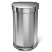 simplehuman 45L Fingerprint Proof Stainless Steel Semi-Round Step Trash Can