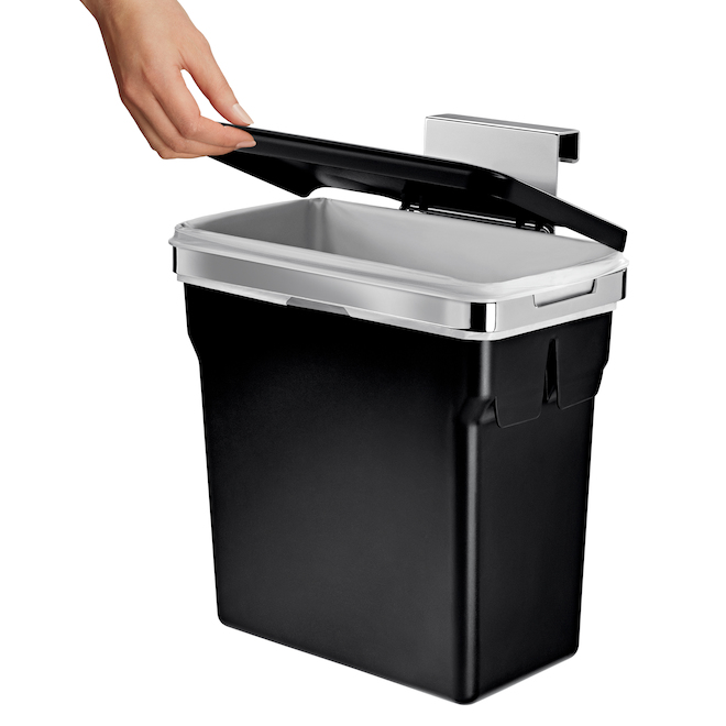 Simplehuman 10 Liters Black Plastic Commercial/Residential In-Cabinet Trash Can with Lid