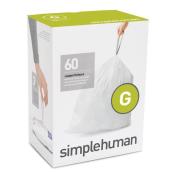 Simplehuman Code G 30-L White Kitchen Garbage Bags 60/Pack