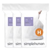 Simplehuman Code H 60-Pack 9 Gallons White Outdoor Kitchen Trash Bags