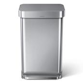 Simplehuman 45 L Stainless Steel Step Trash Can with Plastic Lid