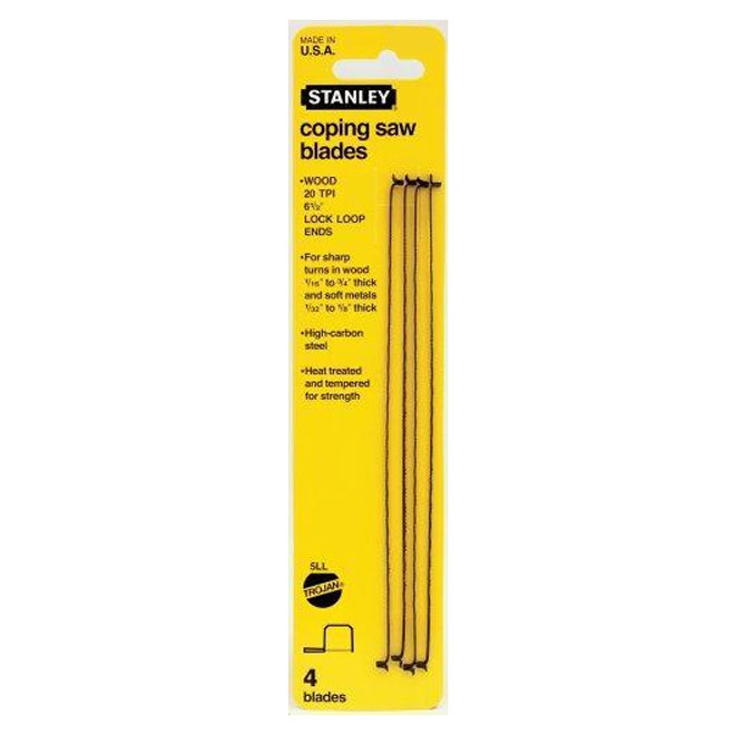 Stanley Coping Saw Blades - High Carbon Steel - 15-TPI - 6 1/2-in L - 4-Pack