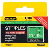 Stanley Steel Staples - Light-Duty - 1500 Per Pack - 3/8-in Leg