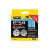 Stanley Heavy-Duty Steel Carpet Staples - Narrow Crown - 1500 Per Pack - 1/2-in L x 27/64-in W