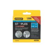 Stanley Heavy-Duty Staples - Silver - 5/16-in Leg x 27/64-in W Crown - 1500 Per Pack