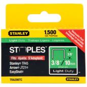Stanley Light-Duty Staples - Silver - Steel - 3/8-in Leg - 1500 Per Pack