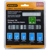 Stanley Heavy-Duty Staples and Brad - Steel - Assorted Leg L - 27/64-in W Crown - Set of 2500