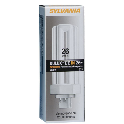Ampoule fluocompacte amalgame de Sylvania, blanc naturel, culot à 4 broches GX24Q-3, 1800 lm, 26 W