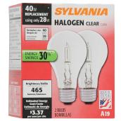 Ampoules halogènes 28 W, A19, équivalent 40 W, paquet de 2
