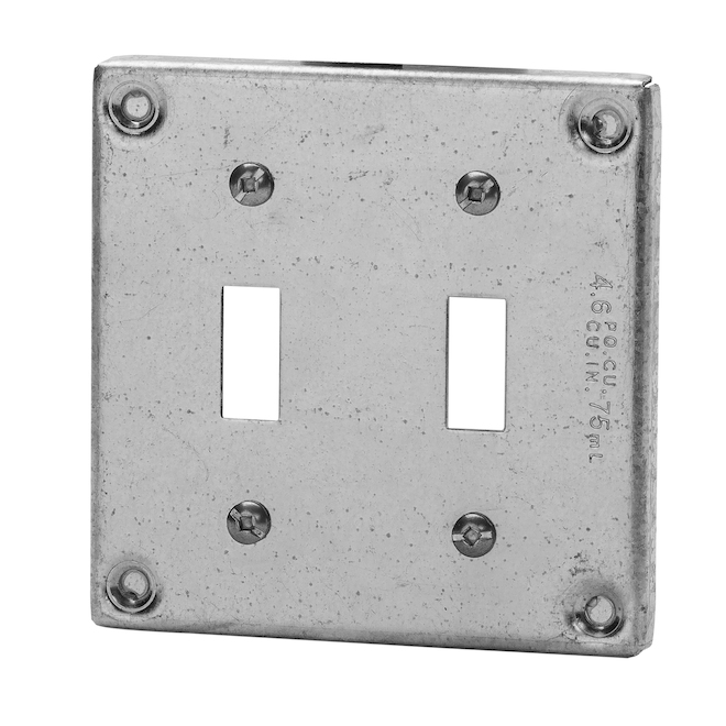 Couvercle carré 4" pour interrupteur double