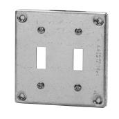 4" Square Steel Cover for Dual Switch