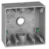 Red Dot 2-Gang Silver Metal Weatherproof Interior/Exterior New Work Standard Electrical Box