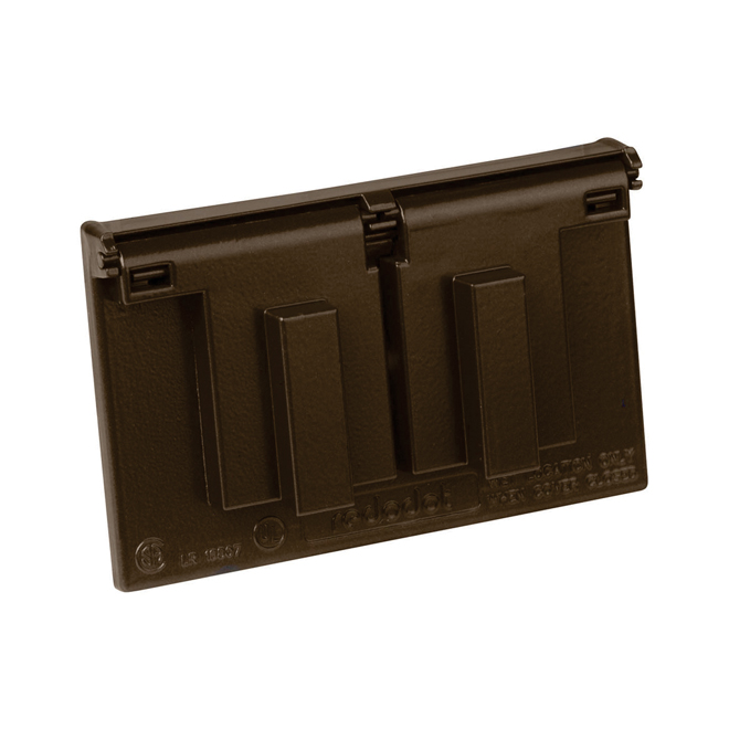 Horizontal Dual Outlet Cover, Bronze