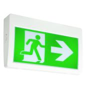 LED Exit Sign with Pictogram - White and Green