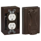 Duplex Receptacle Kit with Box - Bronze