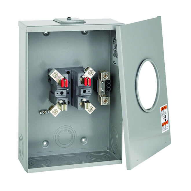 Microlectric 200A 600V 4-Jaw Oversized Enclosure Meter Socket - Overhead-Underground Combination - Insulated Neutral