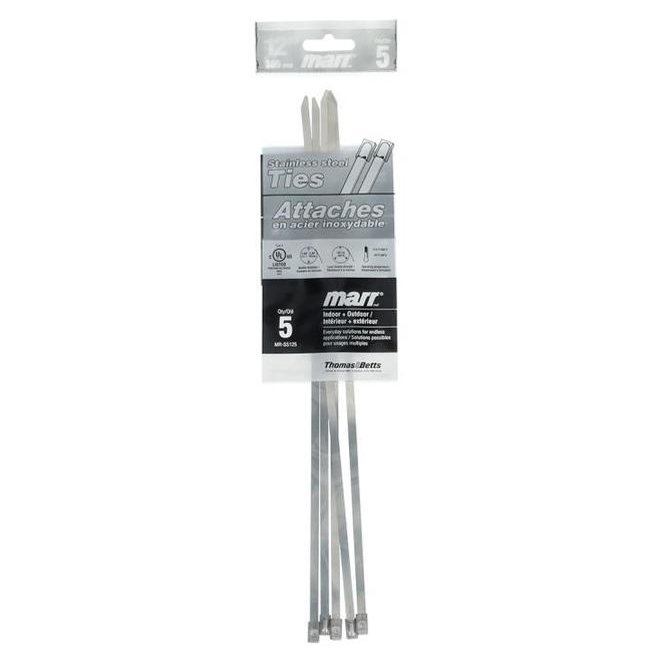 Marr SS Ball-Lock Cable Tie 12In Bag/5