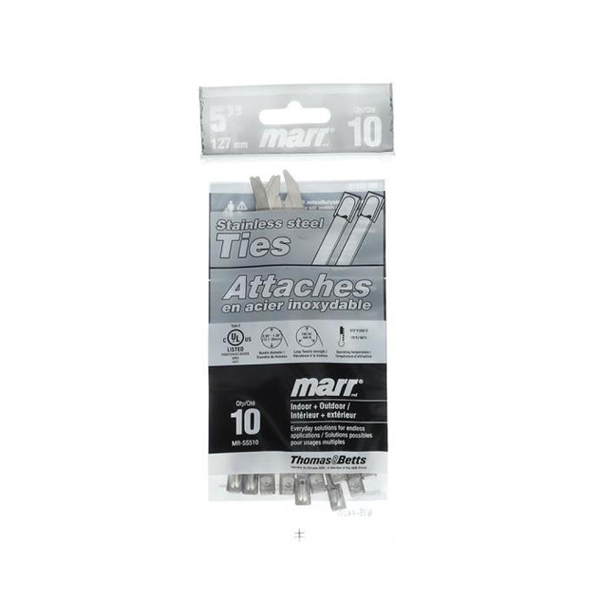 Marr SS Ball-Lock Cable Tie 5In Bag/10