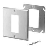 Iberville 2-Gang GFCI Conversion Wall Plate (Stainless Steel)