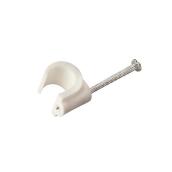 Marr Round Nailing Cable Clip, 5,0 mm Diameter, White, Package of 30