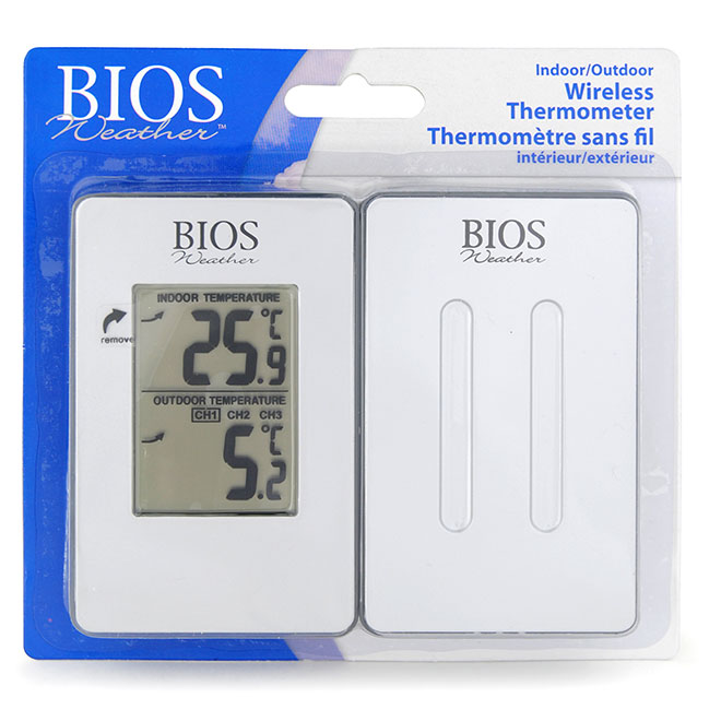 BIOS WEATHER Thermomètre intérieur et extérieur numérique 315BC