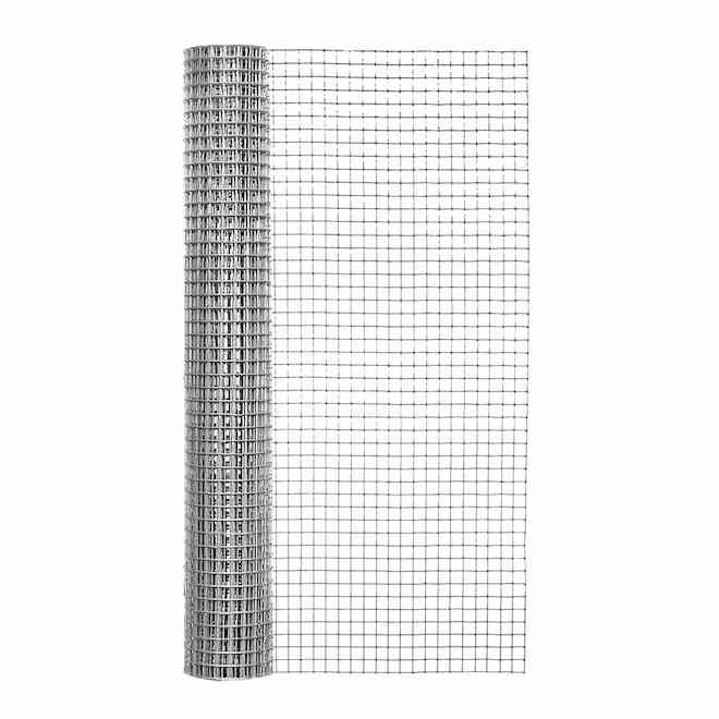 VALU+ Square Wire Mesh in Galvanized Steel 1/2-in x 24-in x 10-ft
