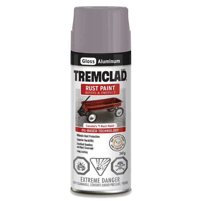 Tremclad Rust Spray Paint - 340 g - Aluminum - Gloss