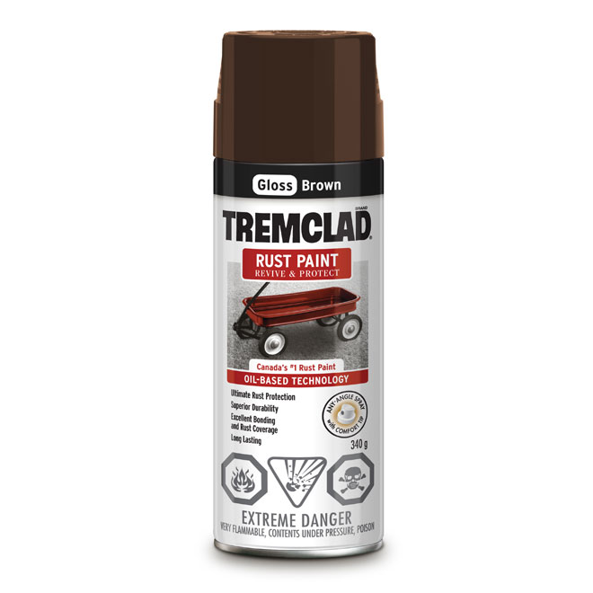 Tremclad Rust Spray Paint - 340 g - Brown - Gloss