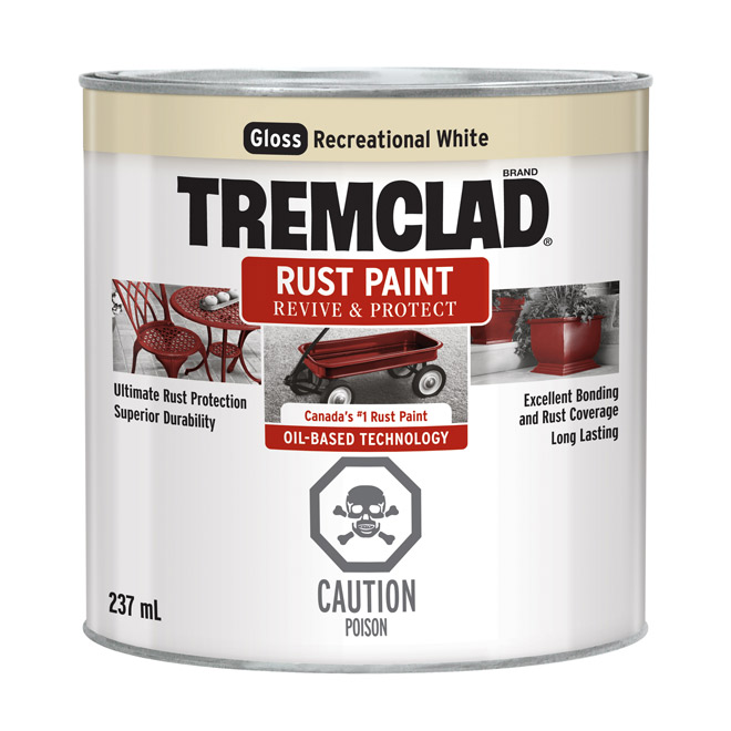 Tremclad Gloss White Interior/Exterior Rust Paint (237 ML)