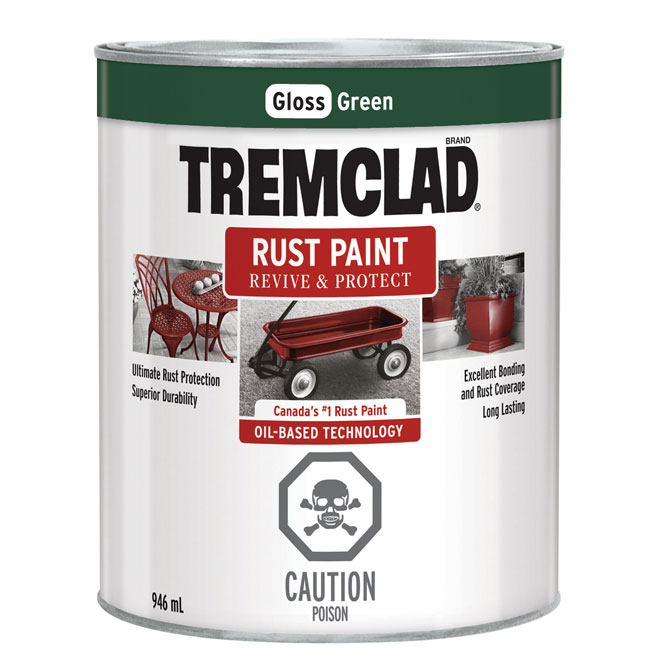 Tremclad Rust Paint - 946 ml - Green - Gloss Finish